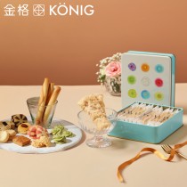 【金格】香榭餅乾鐵盒1+1+1組(午茶小餅/杏仁派/雪茄捲)