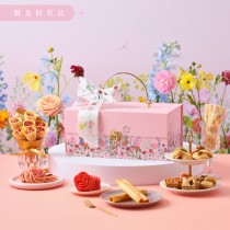 【金格食品】漫舞花境雙層禮盒-鐵盒餅乾款